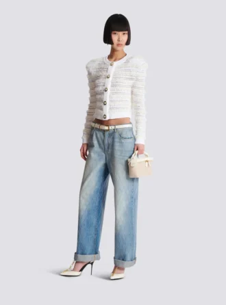 Raka jeans i diamantmönster
