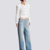 Raka jeans i diamantmönster Raka jeans i diamantmönster