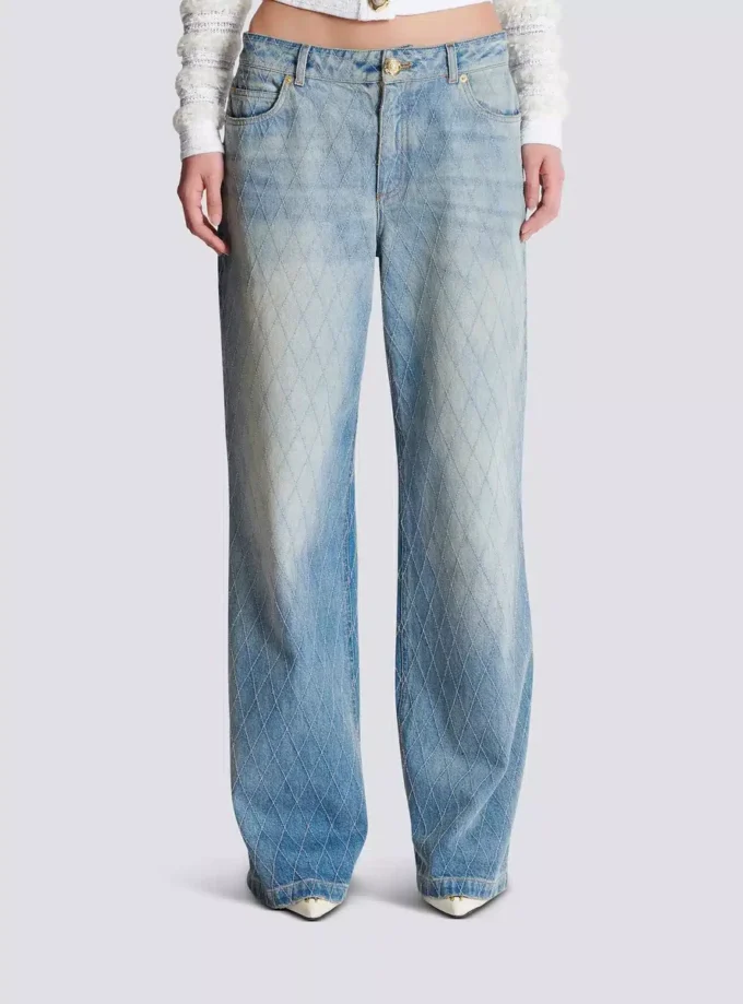 Raka jeans i diamantmönster Raka jeans i diamantmönster