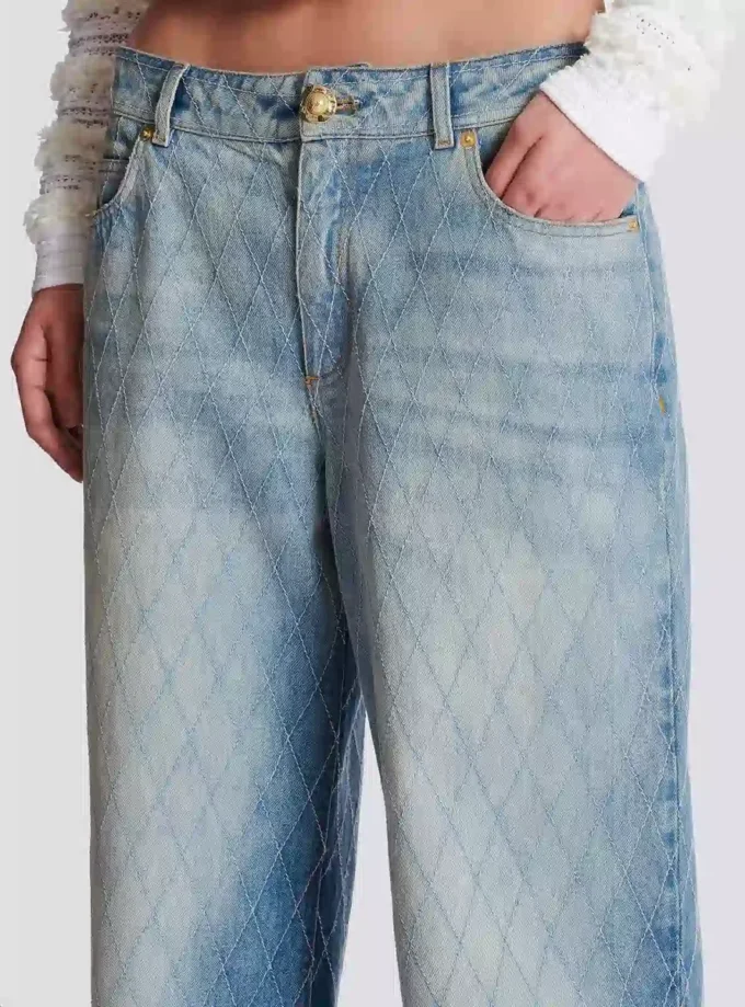 Raka jeans i diamantmönster Raka jeans i diamantmönster