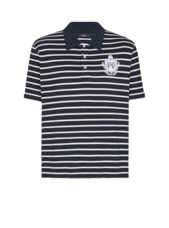 Randig polo med collegeemblem Randig polo med collegeemblem