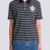 Randig polo med collegeemblem Randig polo med collegeemblem