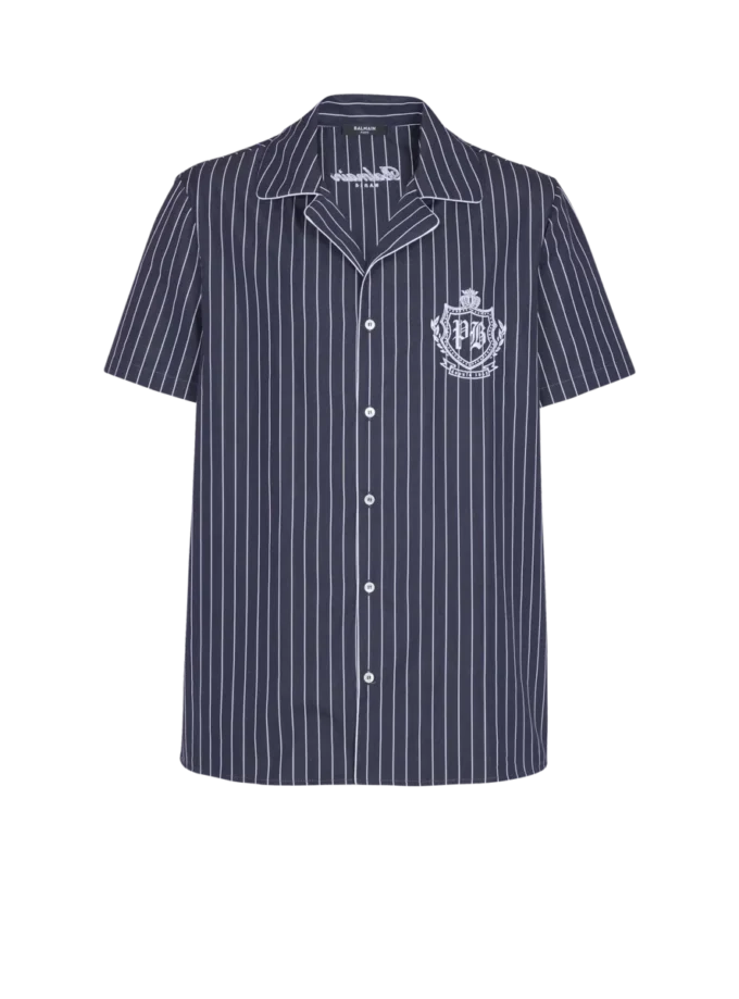 Randig pyjamas skjorta i poplin