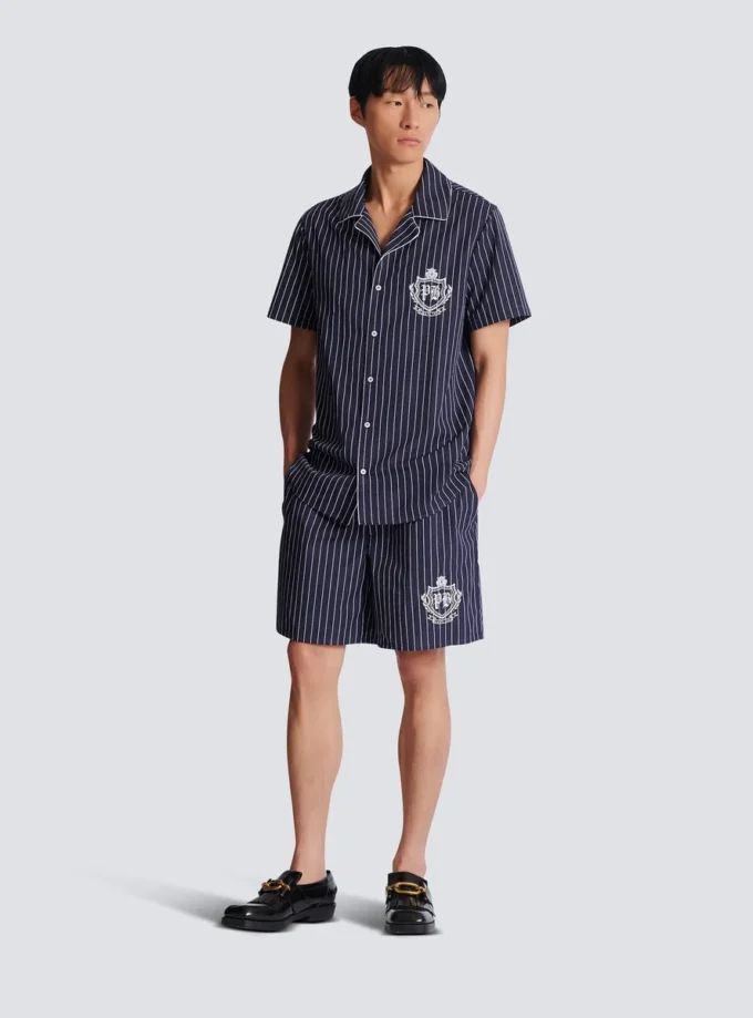 Randig pyjamas skjorta i poplin