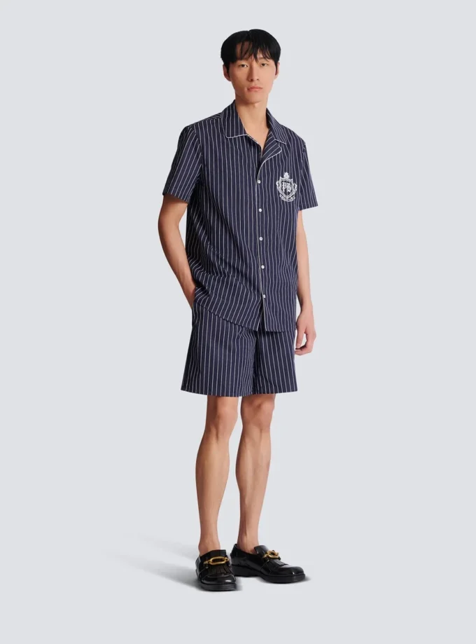 Randig pyjamas skjorta i poplin
