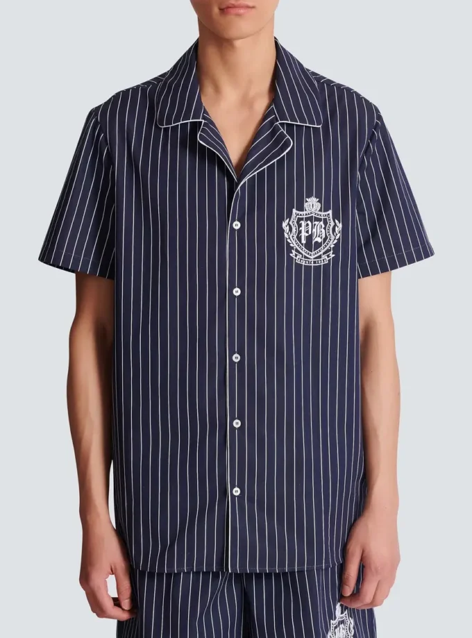 Randig pyjamas skjorta i poplin