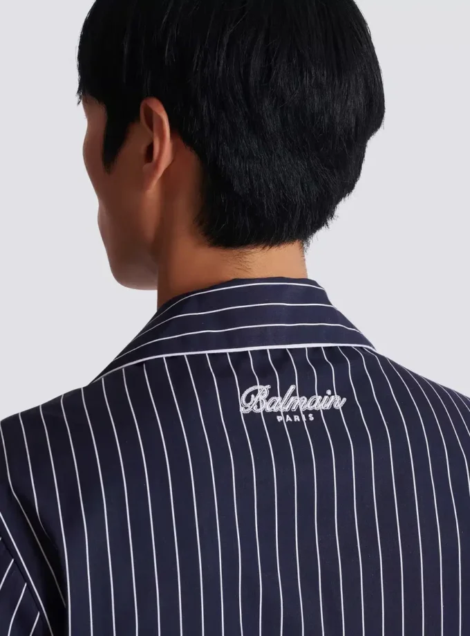 Randig pyjamas skjorta i poplin