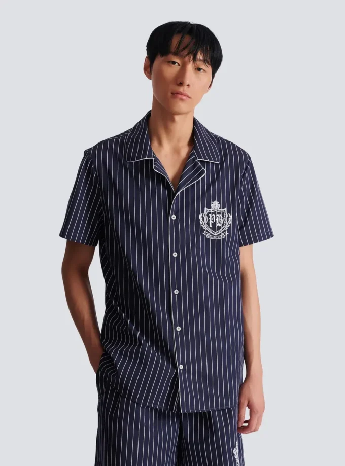 Randig pyjamas skjorta i poplin
