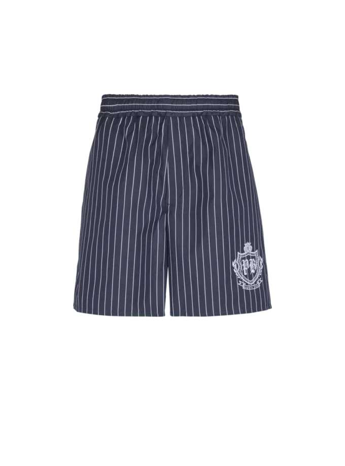 Randiga pyjamasshorts i poplin