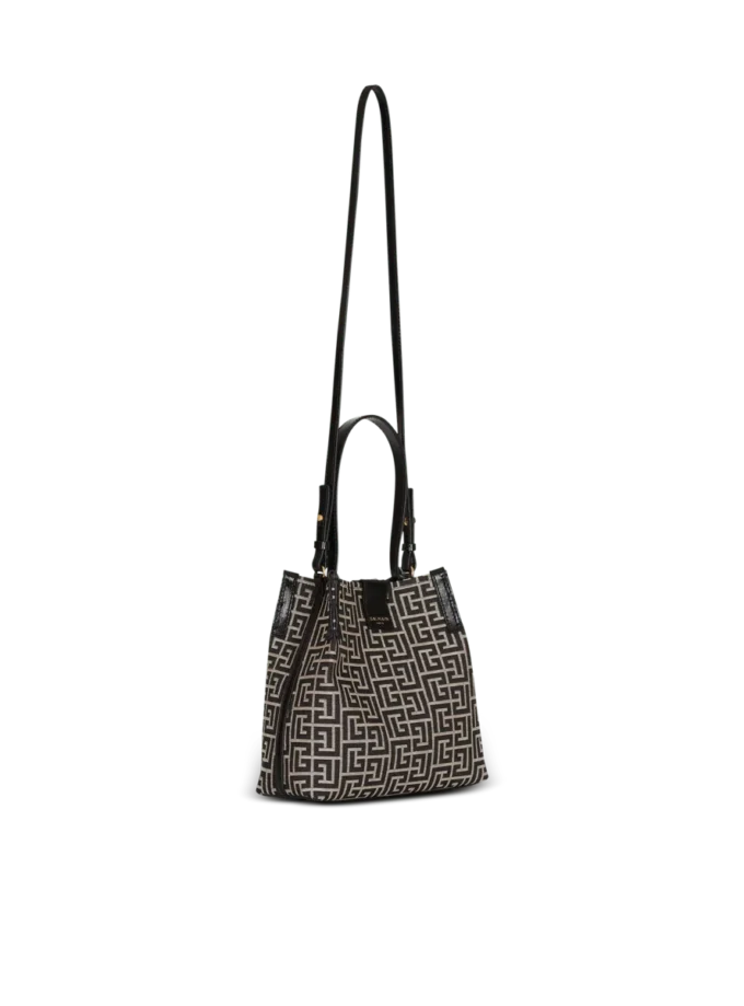 Release Bucket-väska i jacquard och kalvskinn
