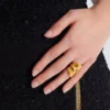 Ring i mässing med bambumönster