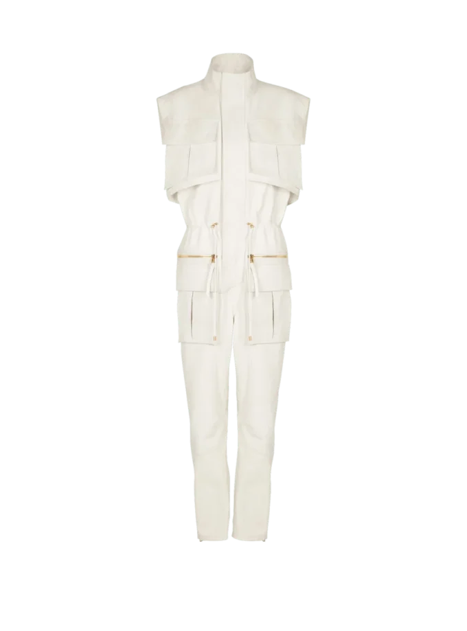 Ärmlös jumpsuit i lammskinn Ärmlös jumpsuit i lammskinn