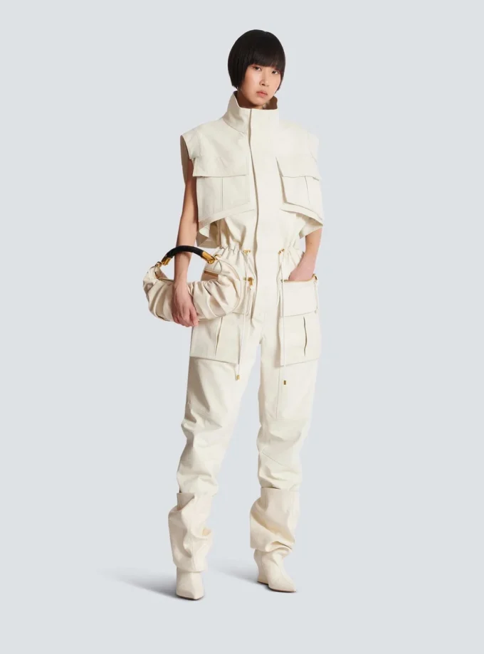 Ärmlös jumpsuit i lammskinn Ärmlös jumpsuit i lammskinn