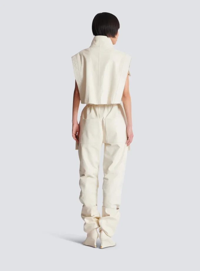 Ärmlös jumpsuit i lammskinn Ärmlös jumpsuit i lammskinn