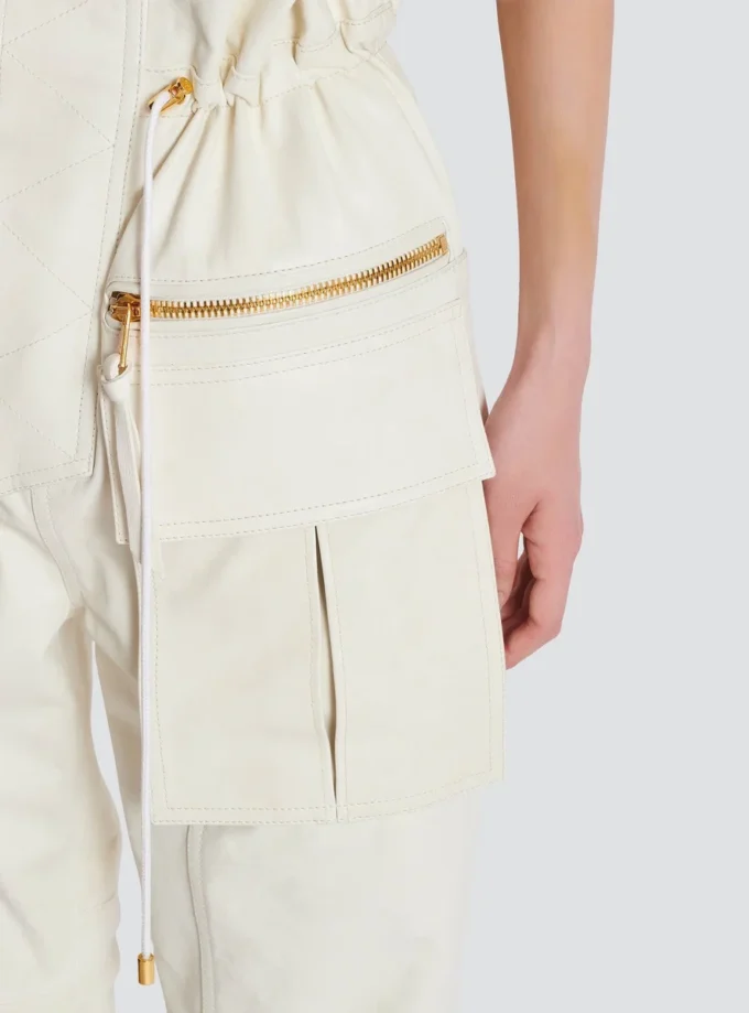 Ärmlös jumpsuit i lammskinn Ärmlös jumpsuit i lammskinn
