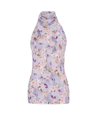 Ärmlös topp med Poppy Flower-tryck
