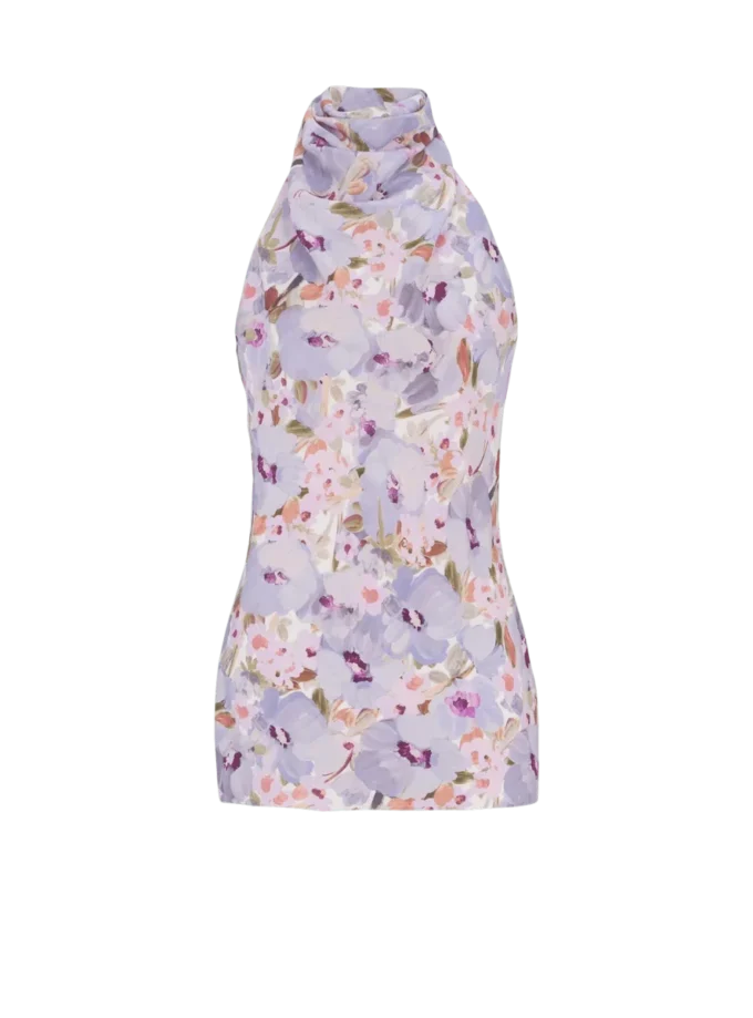 Ärmlös topp med Poppy Flower-tryck