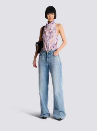 Ärmlös topp med Poppy Flower-tryck