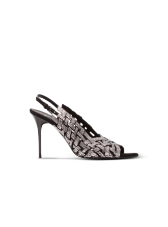 Sandaler i fransad mocka och strass