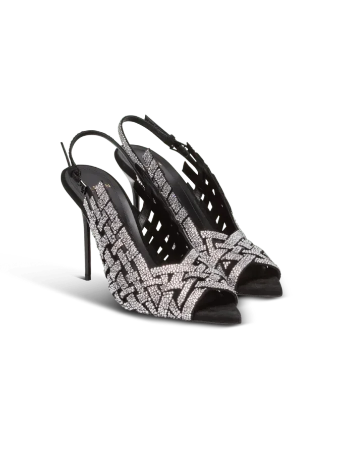 Sandaler i fransad mocka och strass