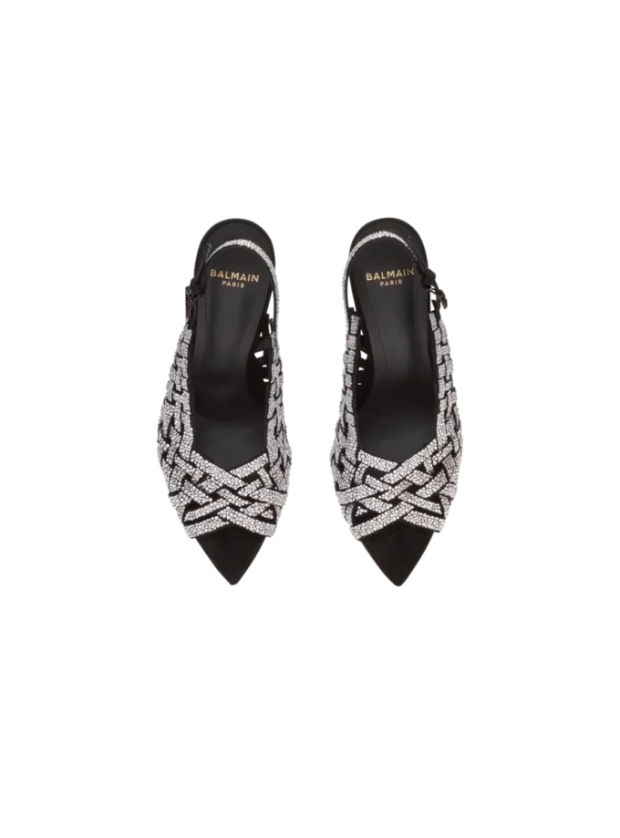 Sandaler i fransad mocka och strass