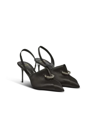 Satin-slingbacks med piercing