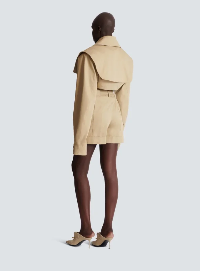 Shorts i bomullsgabardin med bälte Shorts i bomullsgabardin med bälte