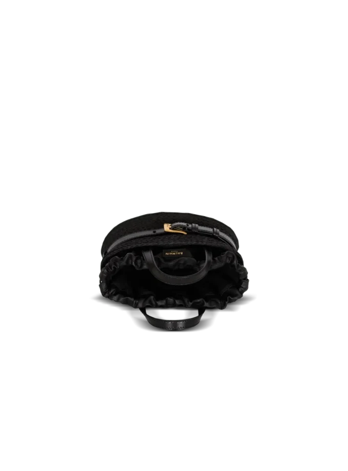 Shuffle Mini-väska i kalvskinn och raffia