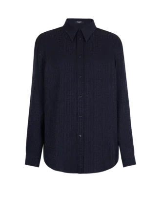 Skjorta i jacquard med monogram