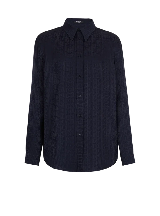 Skjorta i jacquard med monogram