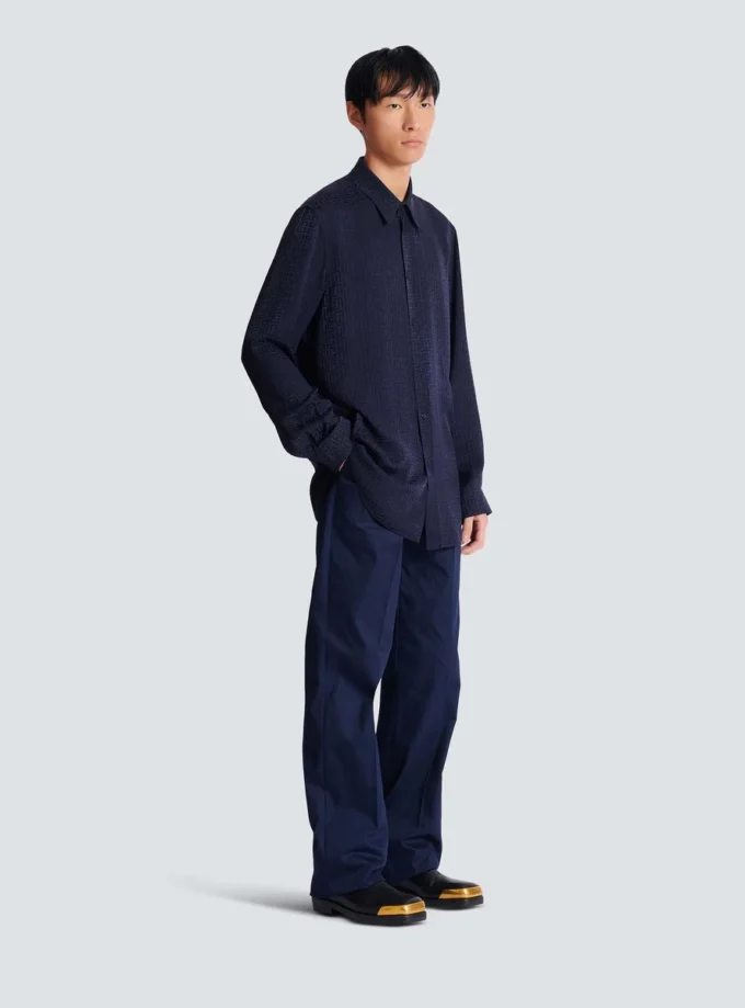 Skjorta i jacquard med monogram