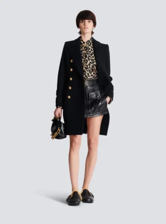Skjorta med leopardmönster och volanger