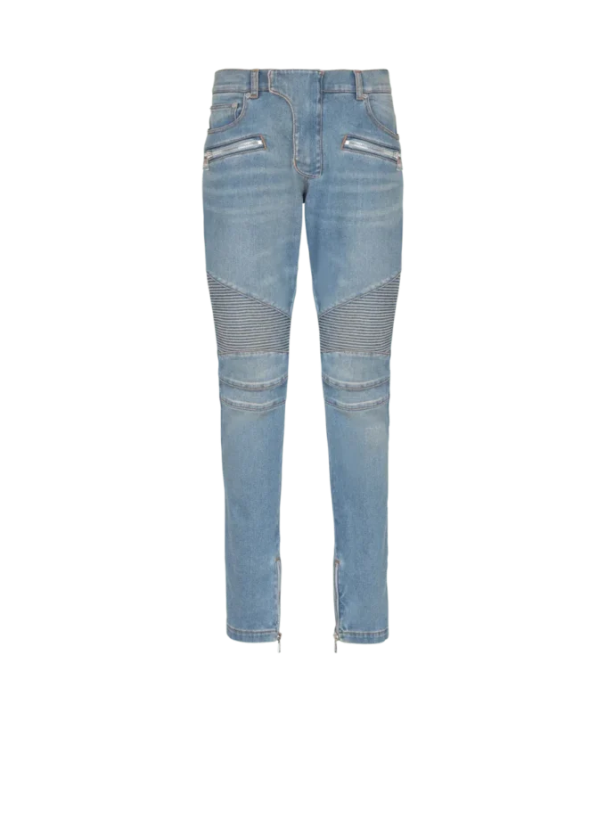 Slim fit-bikerbyxor i denim Slim fit-bikerbyxor i denim