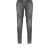 Slim fit-bikerbyxor i denim