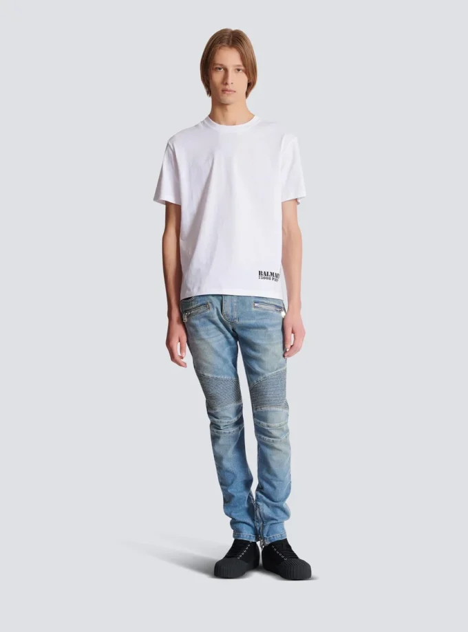 Slim fit-bikerbyxor i denim Slim fit-bikerbyxor i denim