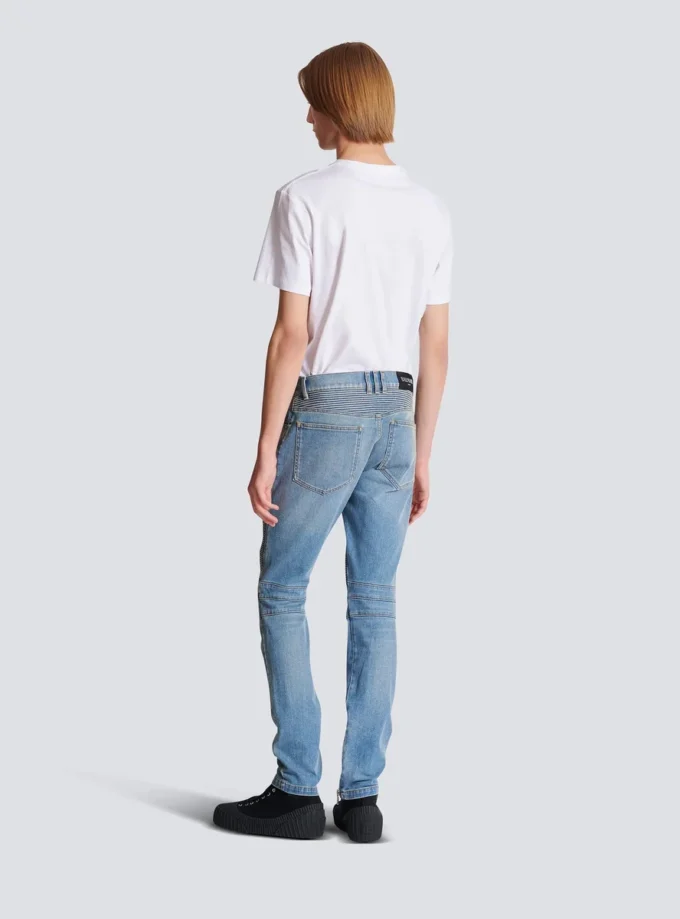 Slim fit-bikerbyxor i denim Slim fit-bikerbyxor i denim