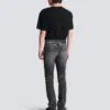 Slim fit-bikerbyxor i denim