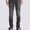Slim fit-bikerbyxor i denim