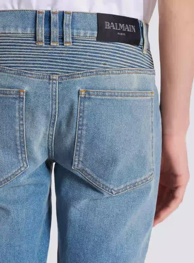 Slim fit-bikerbyxor i denim Slim fit-bikerbyxor i denim