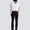 Slim fit-bikerjeans i svart denim