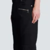 Slim fit-bikerjeans i svart denim