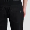Slim fit-bikerjeans i svart denim