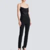 Slim fit-byxor i grain de poudre med dragkedja Slim fit-byxor i grain de poudre med dragkedja