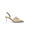 Slingbacks i bomullsgabardin med piercing