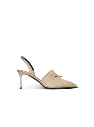 Slingbacks i bomullsgabardin med piercing