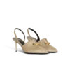Slingbacks i bomullsgabardin med piercing