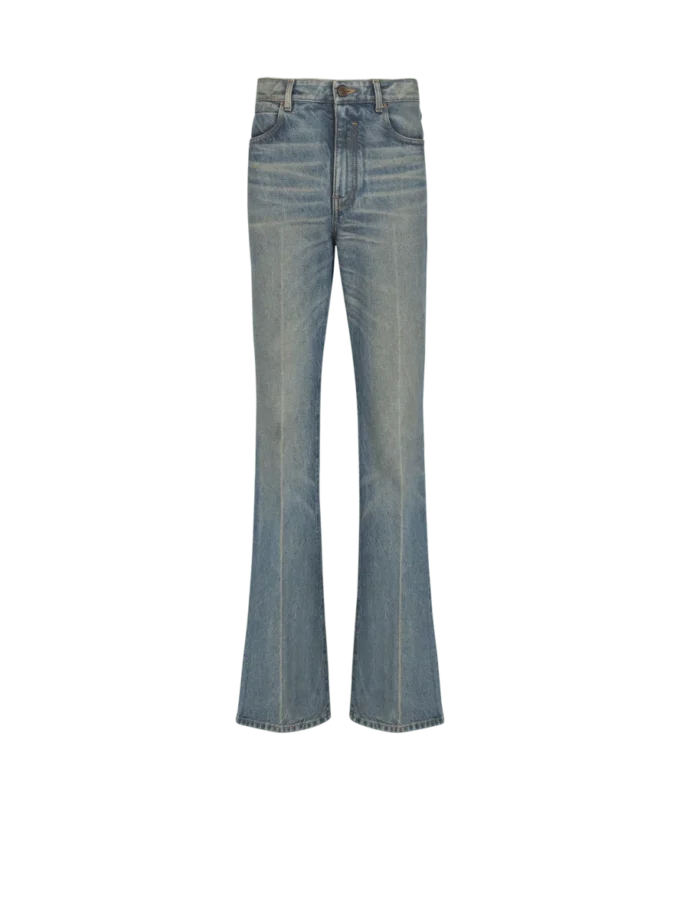 Smal jeans med raka ben i vintage-denim