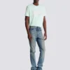 Smal jeans med raka ben i vintage-denim
