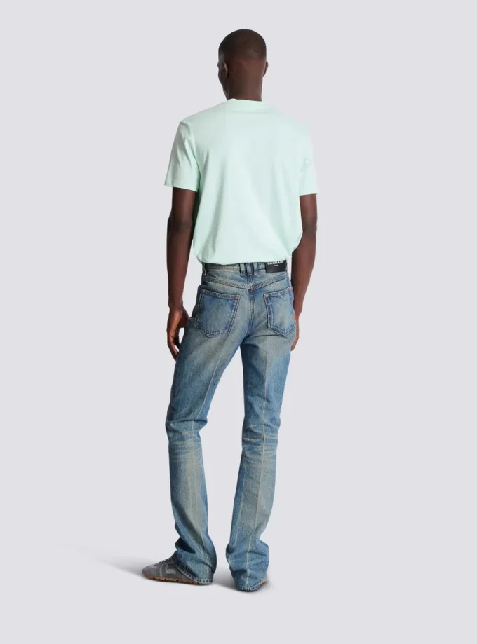 Smal jeans med raka ben i vintage-denim