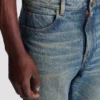 Smal jeans med raka ben i vintage-denim